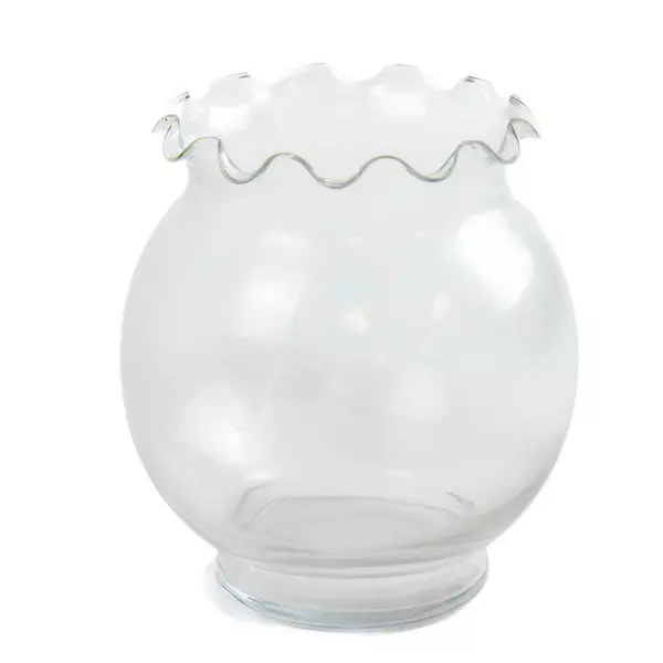 Vintage Indiana Glass Ruffled Edge Bowl Vase 5.5in