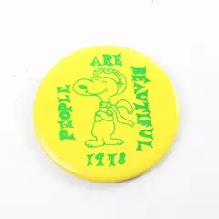 Vintage 1978 Snoopy Red Baron Pinback Button 'People Are Beautiful' 2.5in