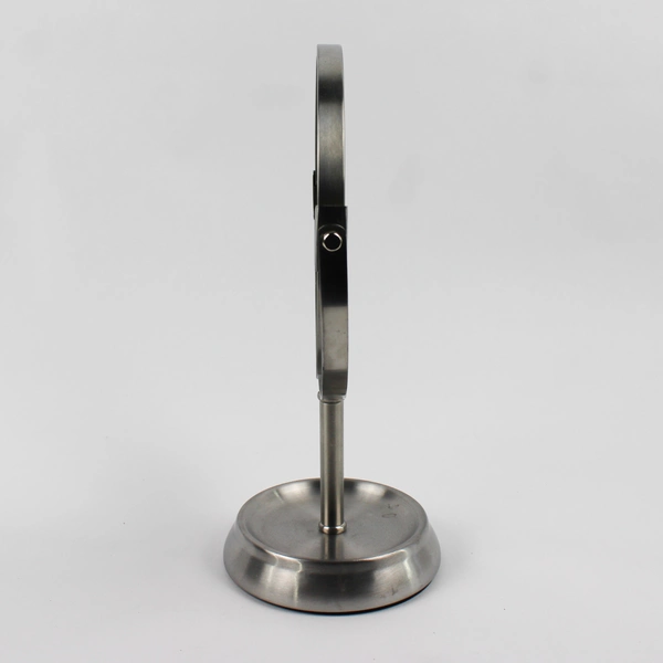 InterDesign Silver Makeup Mirror on Sturdy Base 360 Swivel Dual-Sided