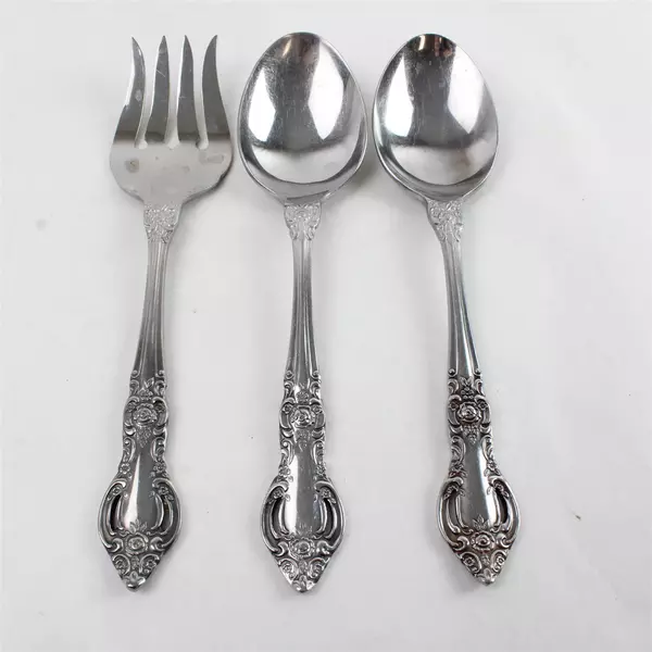 Lot of 3 Oneida Northland Baton Rouge Stainless Serving Fork & 2-Tbsp