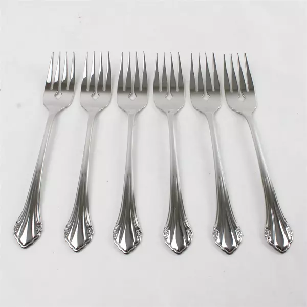 Set of 6 Oneida Repose Stainless Salad Forks 6.75" 
