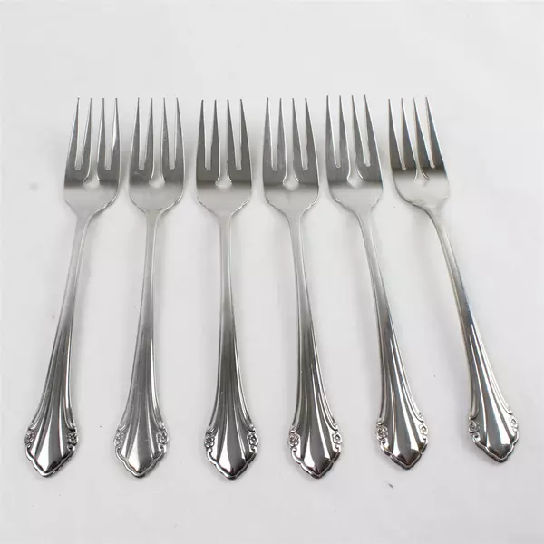Set of 6 Oneida Repose Stainless Salad Forks 6.75" 