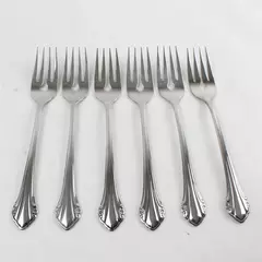 Set of 6 Oneida Repose Stainless Salad Forks 6.75" 