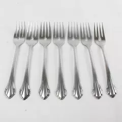 Set of 7 Oneida Repose Stainless Salad Forks 6.75" 