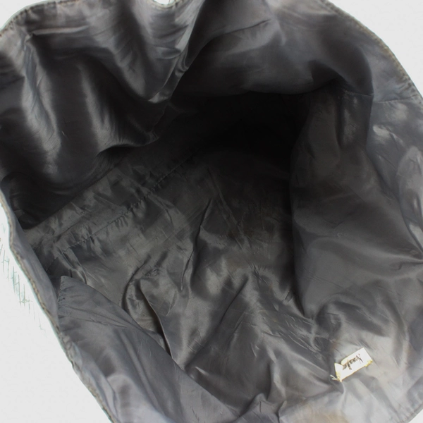 Vintage Neiman Marcus Large Tote Shoulder Bag Grey Imitation Leather