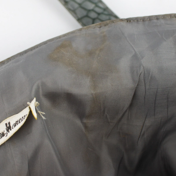 Vintage Neiman Marcus Large Tote Shoulder Bag Grey Imitation Leather