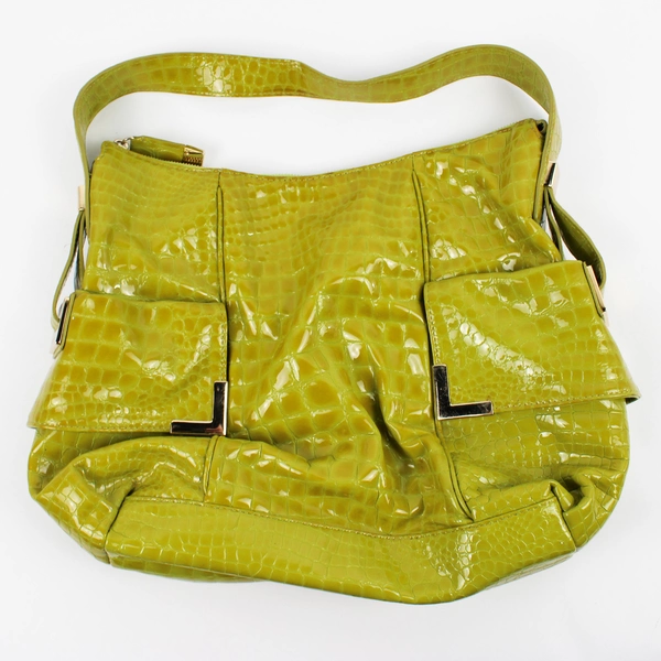 Michael Kors Bright Green Faux Leather Tote Bag w/ Carrying Strap