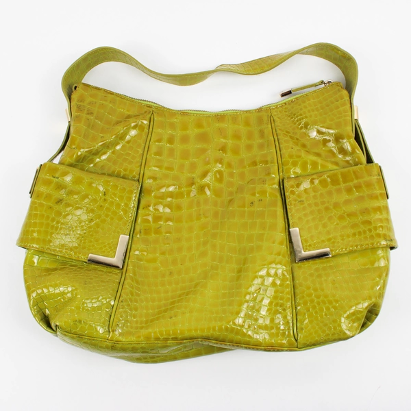 Michael Kors Bright Green Faux Leather Tote Bag w/ Carrying Strap