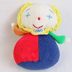 Vintage Eden Terry Cloth Clown Plush Rattle Toy Lovey Primary Colors