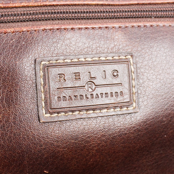 Vintage Relic Faux Leather Brown Shoulder Bag Pocket on Back