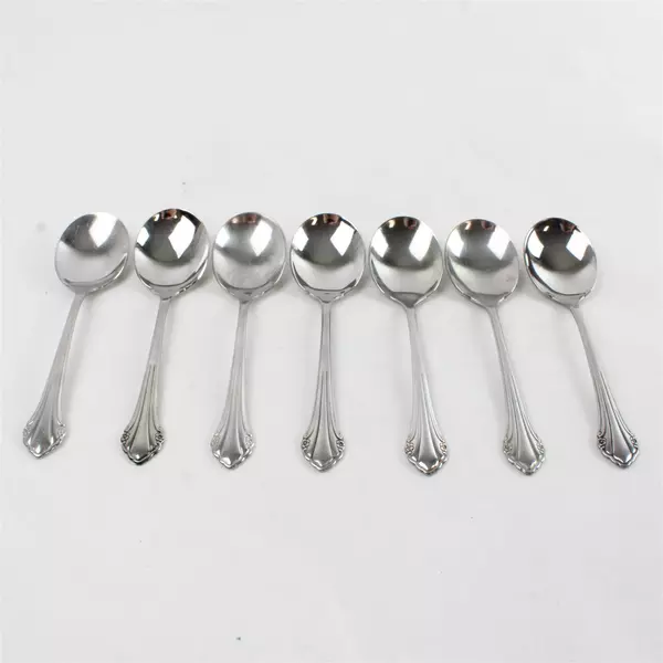 Lot of 7 Oneida Repose Stainless Sugar Spoons 6" Vintage 