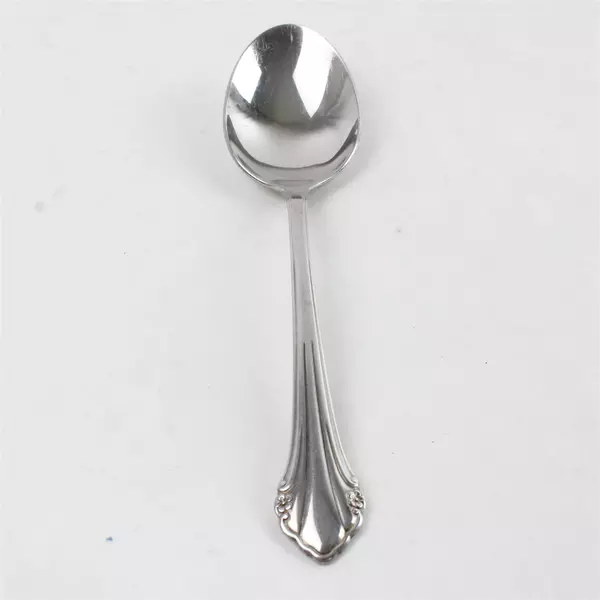 Set of 7 Oneida Repose Stainless Oval Place/Soup Spoons 7" 