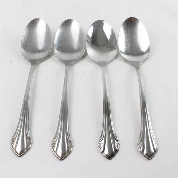 Set of 4 Oneida Repose Stainless Tablespoons Serving Spoons 8.5"