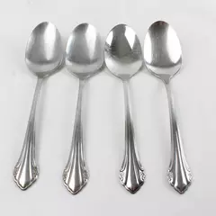 Set of 4 Oneida Repose Stainless Tablespoons Serving Spoons 8.5"