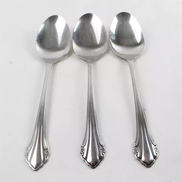Set of 3 Oneida Repose Stainless Tablespoons Serving Spoons 8.5"