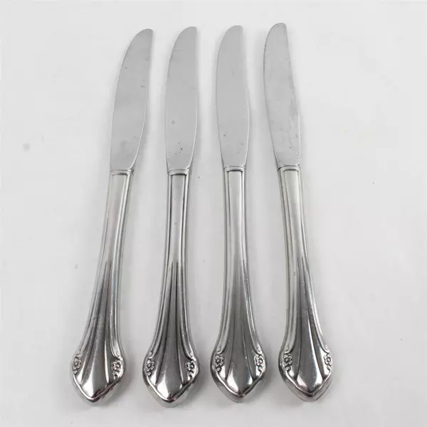 Set of 4 Oneida Repose Stainless Modern Hollow Handle Dinner Knives