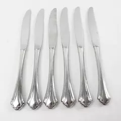 Set of 6 Oneida Repose Stainless Modern Hollow Handle Dinner Knives 9.25in