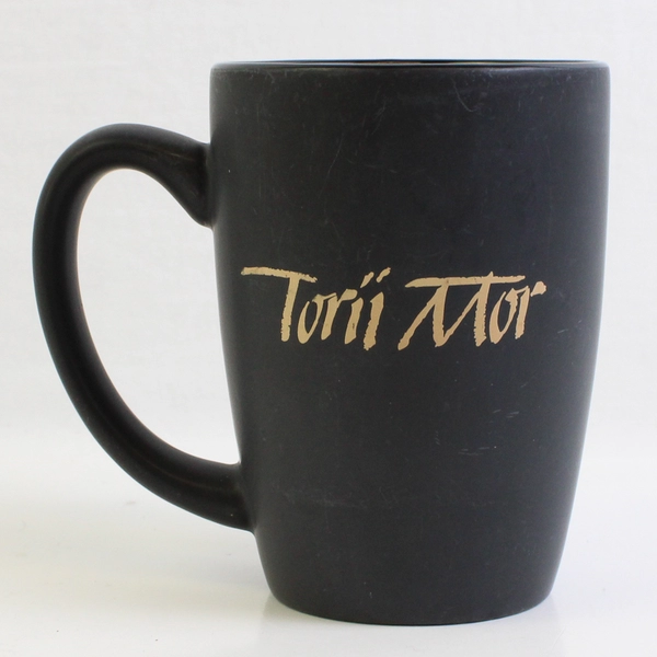 Torii Mor Solid Black Color Ceramic Coffee Mug With Handle 4.75" Tall