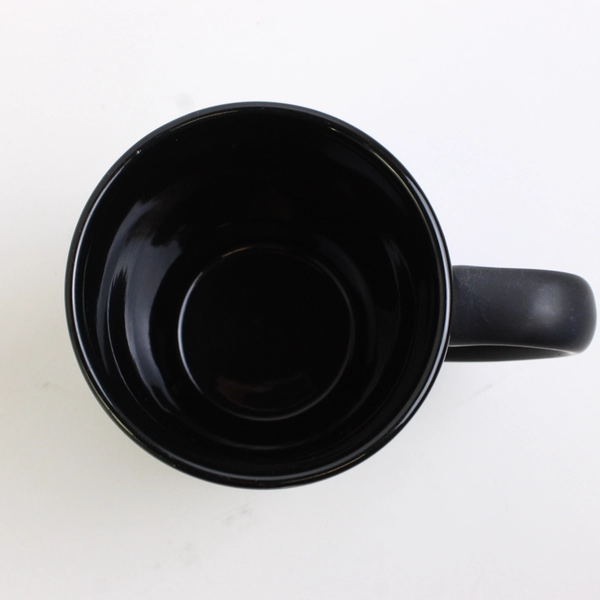 Torii Mor Solid Black Color Ceramic Coffee Mug With Handle 4.75" Tall