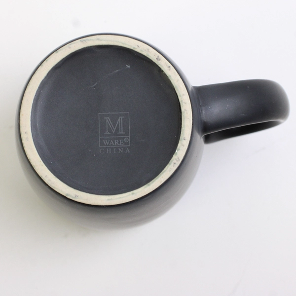 Torii Mor Solid Black Color Ceramic Coffee Mug With Handle 4.75" Tall