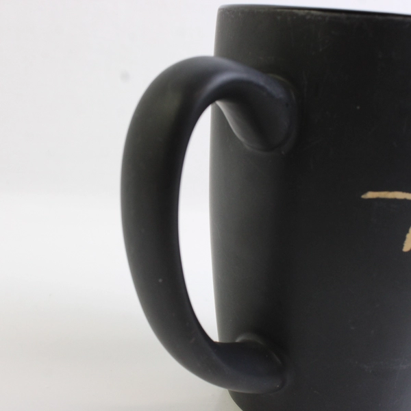 Torii Mor Solid Black Color Ceramic Coffee Mug With Handle 4.75" Tall
