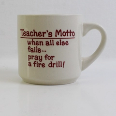 Unbranded 'Teacher's Motto' White Ceramic Coffee/Tea Mug 3.5" Tall