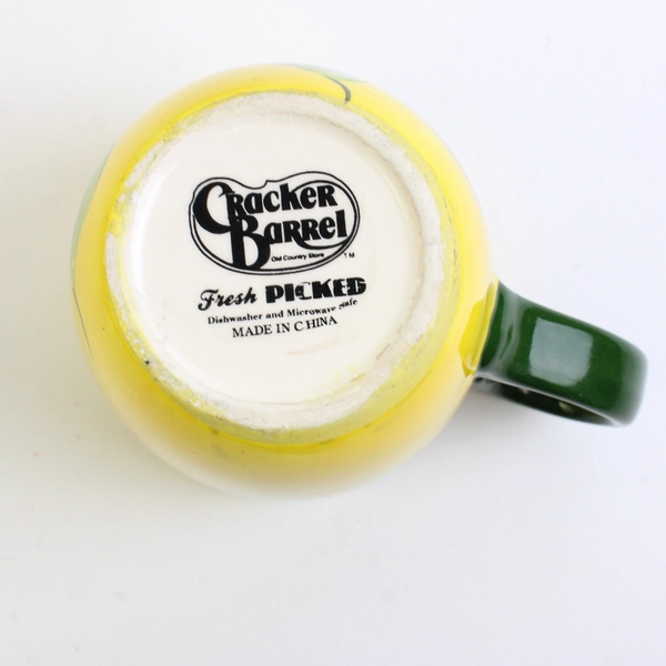 Cracker Barrel Multicolor Fresh Picked Pattern Ceramic Mug 4.75" Tall