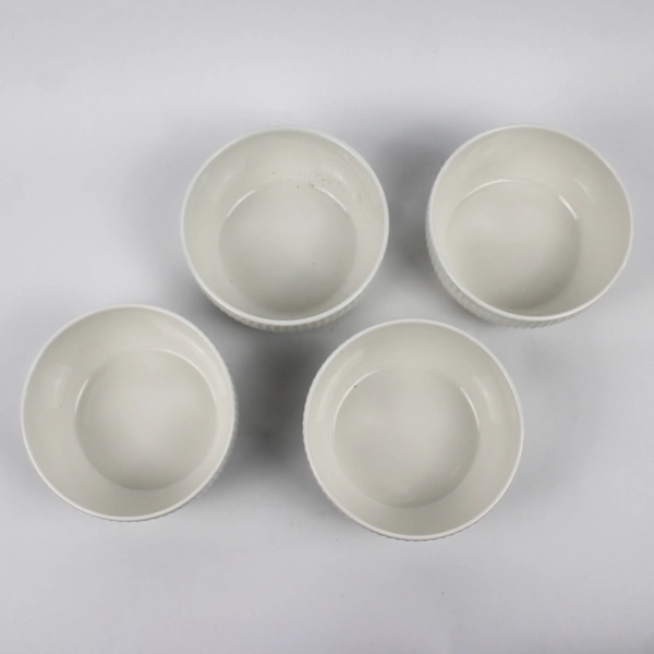 Lot Of 4 Maison Neuve Solid White Ceramic Soup Bowls 3.25" Tall 6.5" Diameter