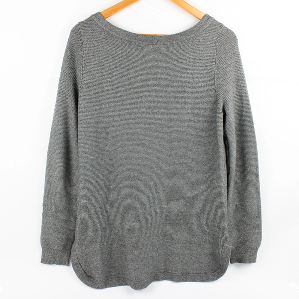 Cynus Solid Gray Color Long Sleeve Knit Sweater Women's Size M