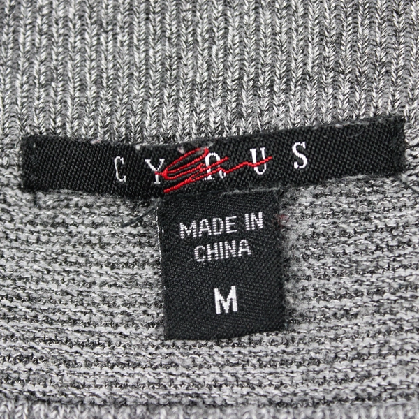 Cynus Solid Gray Color Long Sleeve Knit Sweater Women's Size M