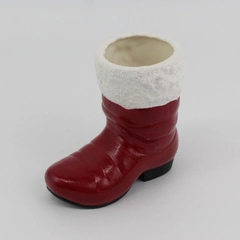 Vintage Ceramic Christmas Santa Boot Vase 5 Inch