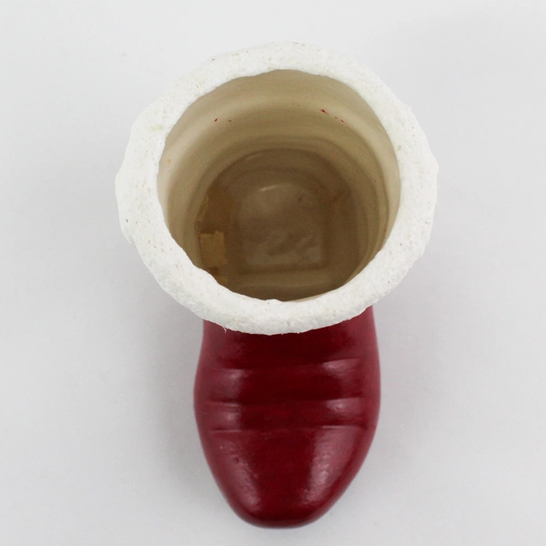 Vintage Ceramic Christmas Santa Boot Vase 5 Inch