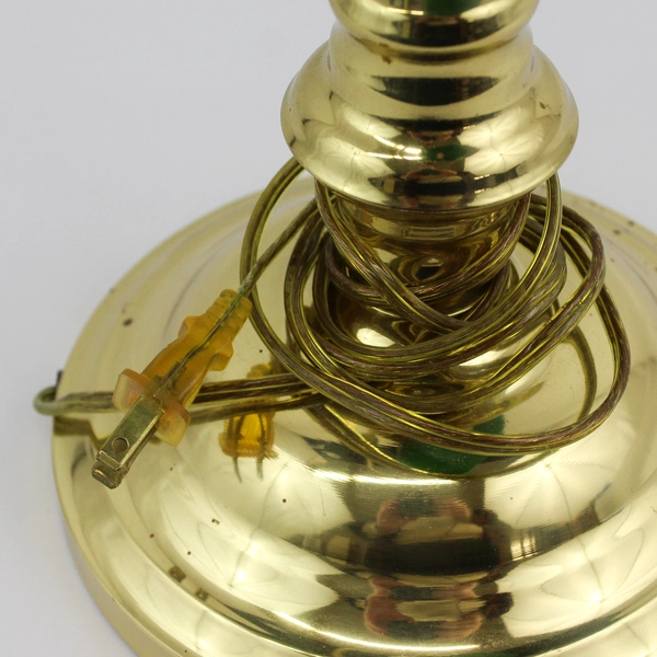 Vintage Electric Banker's Lamp Brass And Green Glass Shade