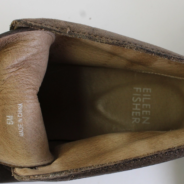 Eileen Fisher Raven Booties Solid Brown Suede 1.75" Block Heel Women's Size 6M