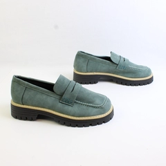 Unbranded Penny Loafer Shoes Macha Green Faux Leather Platform Men's US Size 8