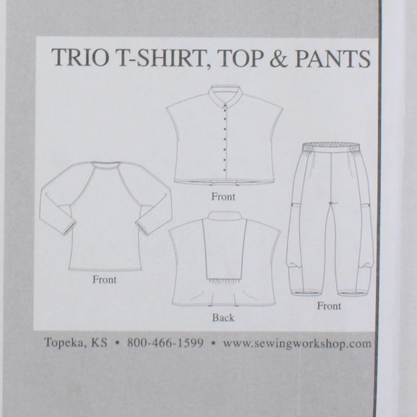 The Sewing Workshop Collection Trio Tops & Pants Pattern Women's (XS-XXL) 2008