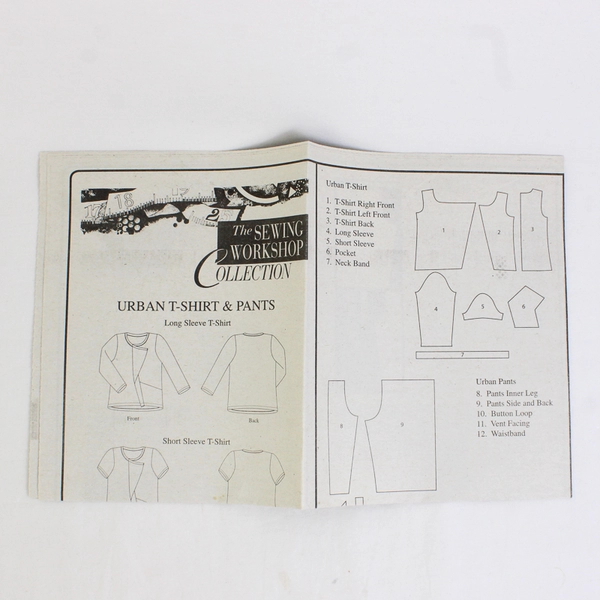 The Sewing Workshop Collection Urban T-Shirt/Pants Pattern Women's (XS-XXL) 2009