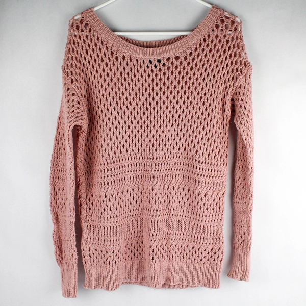 American Eagle Outfitters Size M Pink Open Knit Pullover Sweater