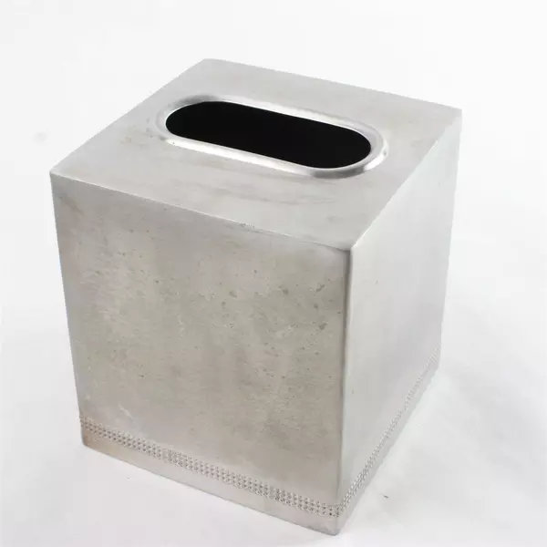 Handcrafted Square Tissue Box Cover Satin Nickel Finish India