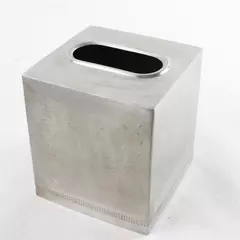 Handcrafted Square Tissue Box Cover Satin Nickel Finish India
