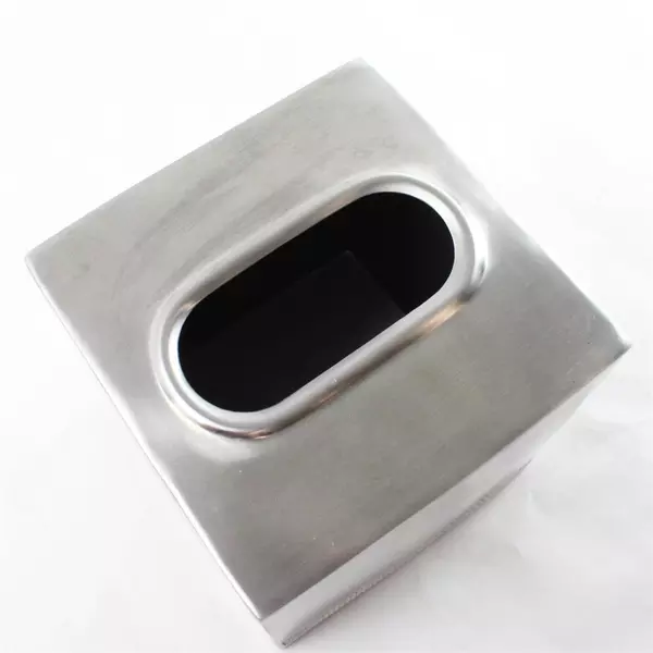 Handcrafted Square Tissue Box Cover Satin Nickel Finish India