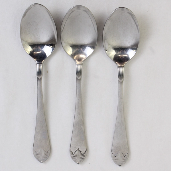 Lot of 3 Laslo for Mikasa Regency Oval Soup Spoons 18-8 Stainless 7.25"