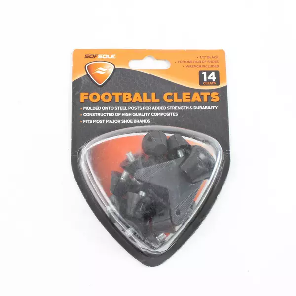 Sof Sole Football Cleats 14 Pack 1/2" Black Replacement Cleats + Wrench