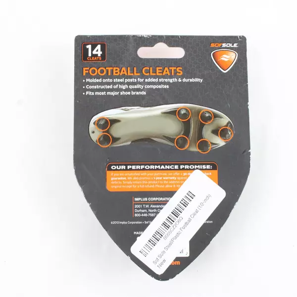 Sof Sole Football Cleats 14 Pack 1/2" Black Replacement Cleats + Wrench