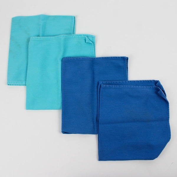 Lot Of 4 DII For The Home Solid Blue Color Fabric Napkins 100% Cotton 15" x 16"