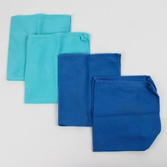 Lot Of 4 DII For The Home Solid Blue Color Fabric Napkins 100% Cotton 15" x 16"