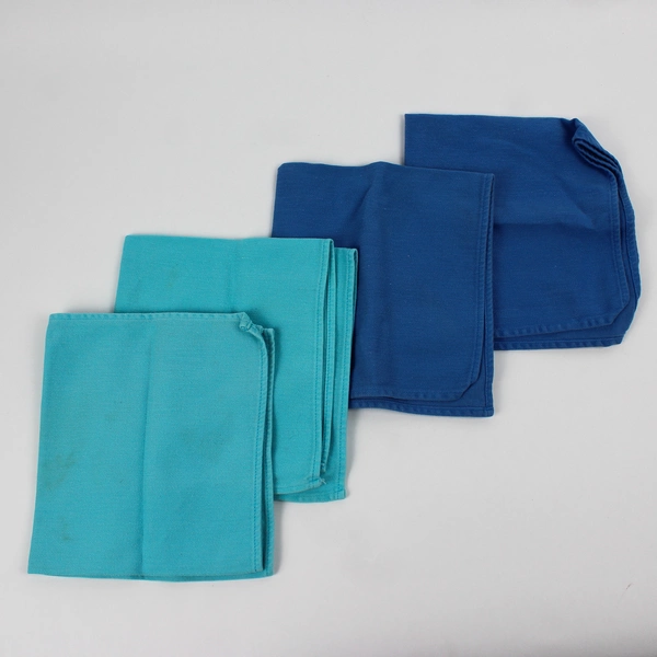 Lot Of 4 DII For The Home Solid Blue Color Fabric Napkins 100% Cotton 15" x 16"