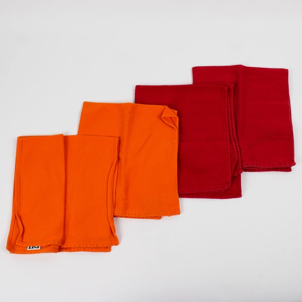 Lot Of 4 DII For The Home Red & Orange Fabric Napkins 100% Cotton 15" x 16"