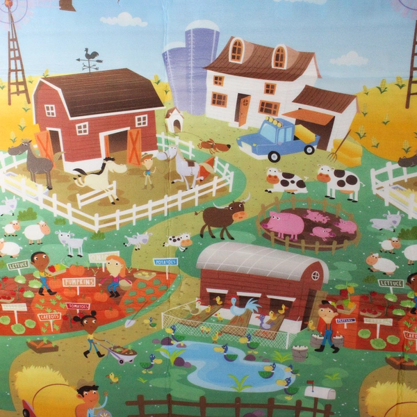 Prince Lionheart Playmat City/Farm Double Sided With Carry Bag 78" x 70"