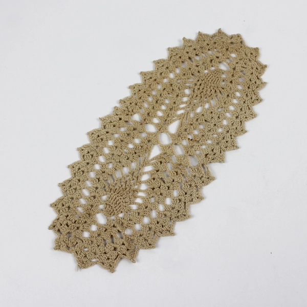 Lot of 2 Handmade Doilies Brown Oval